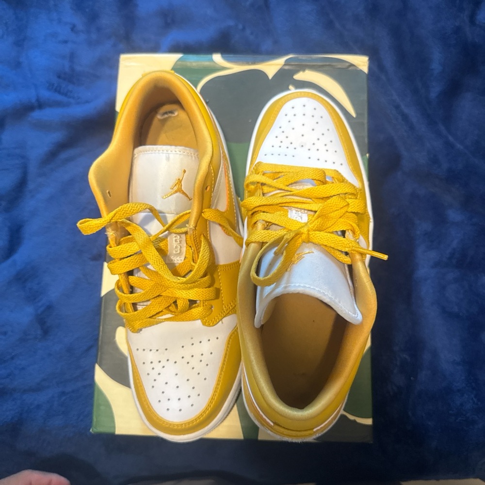 Jordan Yellow and White Retro Sneakers